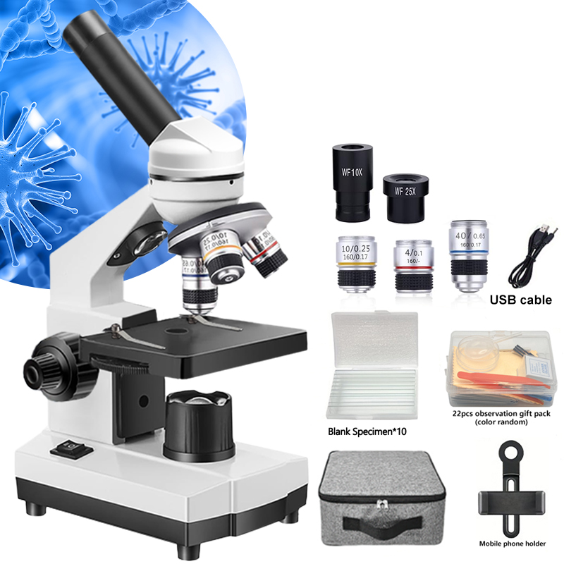 Microscope Compound 40X - 휴대용 생물 광학 복합 현미경, 40x-1000x
