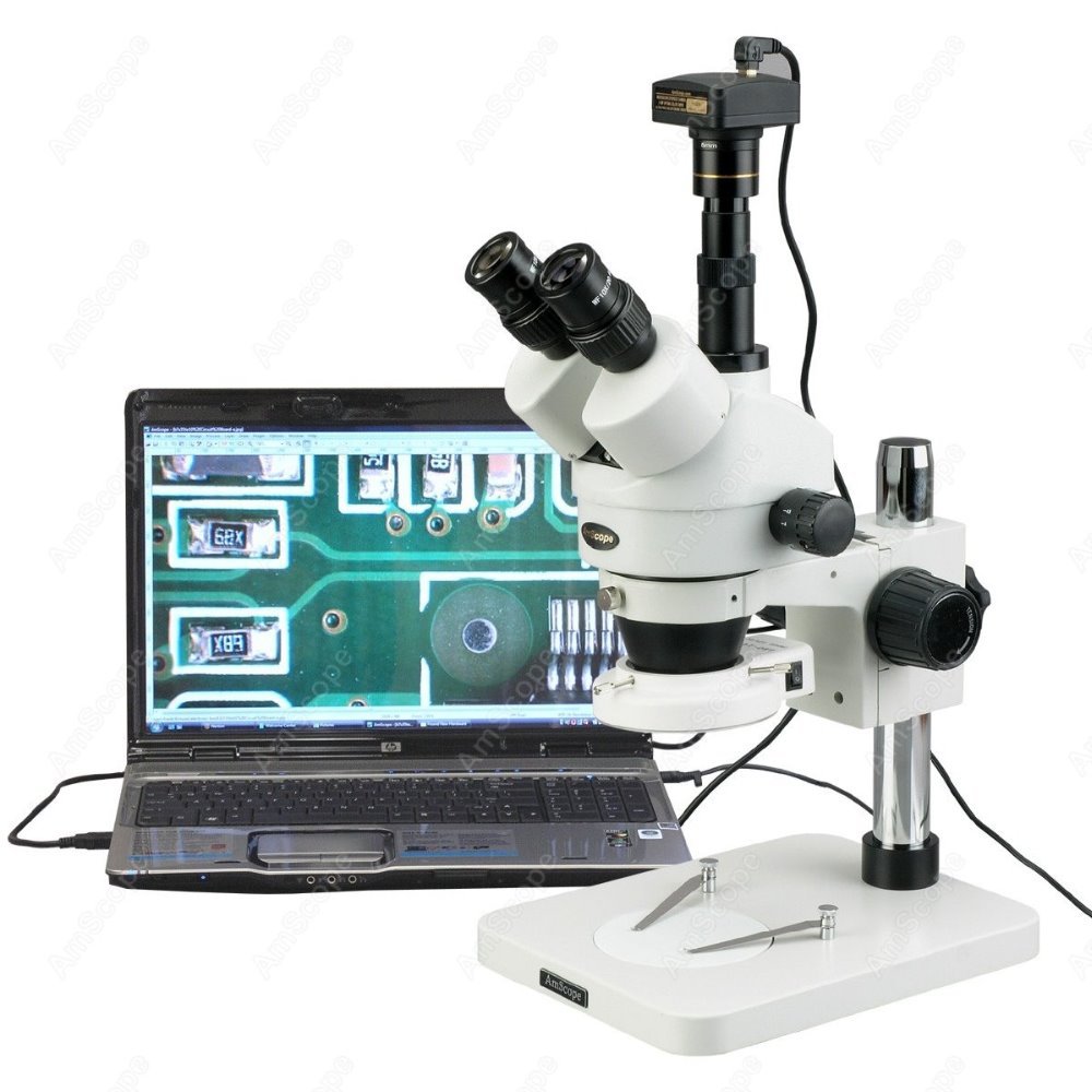 Amscope Microscope Stereo 7X-45X - AmScope 삼안 줌 스테레오 현미경 7X-45X