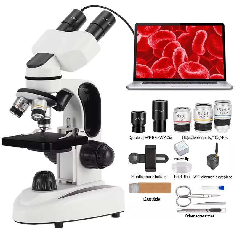40X-1000X 배합 쌍안 현미경, 이중 LED 조명 - Microscope Compound 40X 리뷰 및 가격